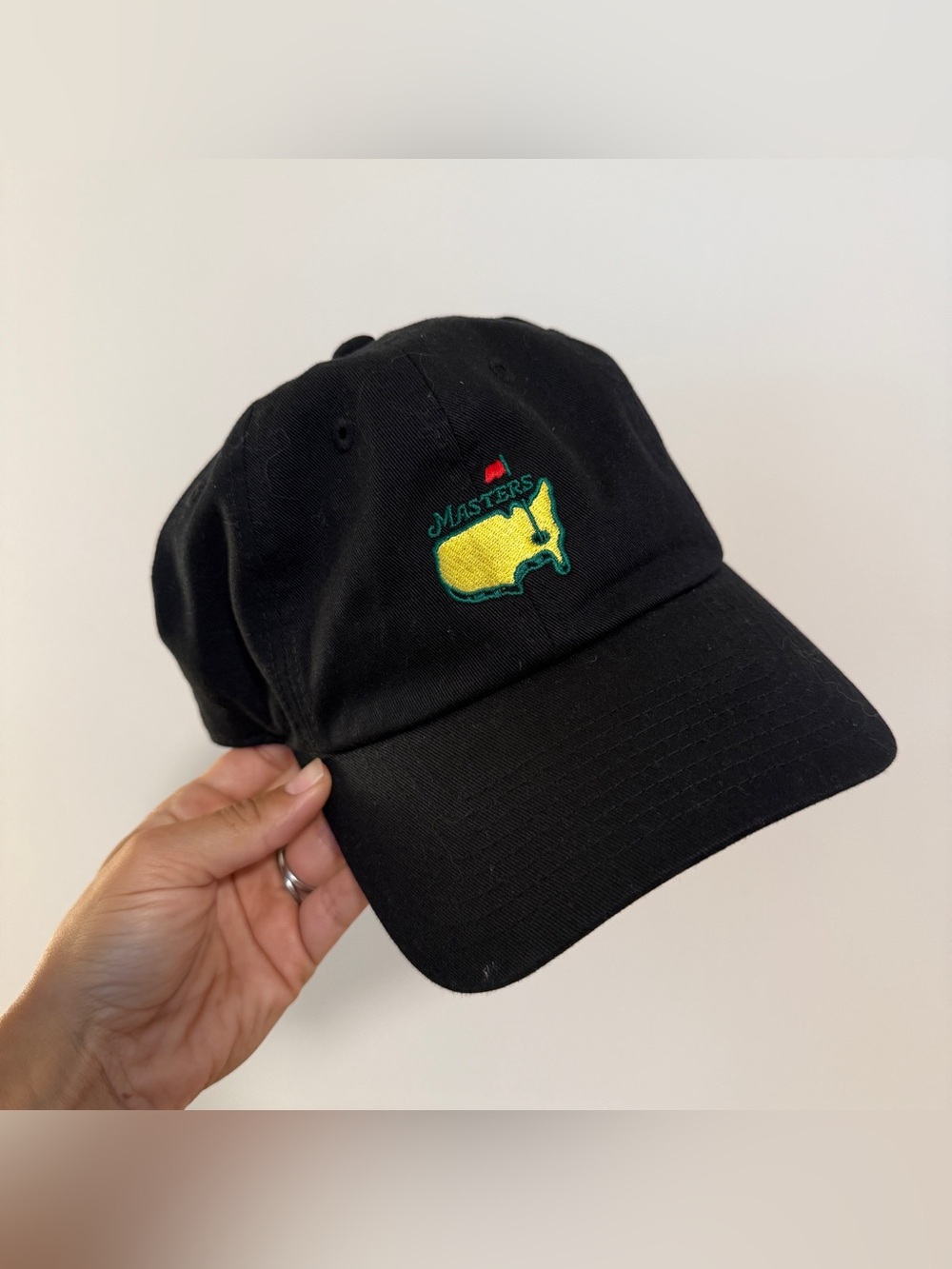 The Masters Golf Augusta American Needle Hat Strapback Cotton Black Embroidered